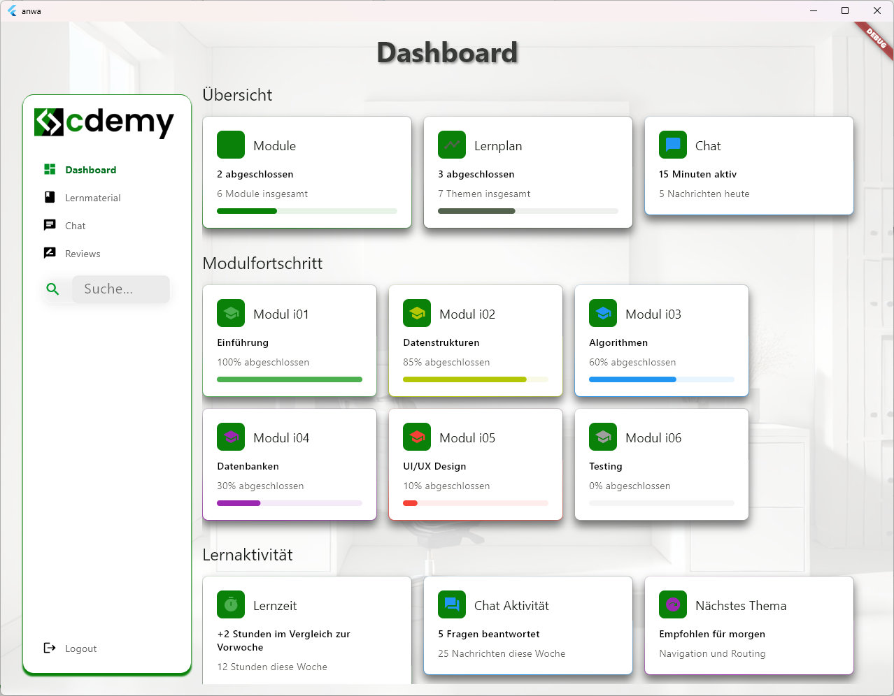 Lernplattform-Screenshot