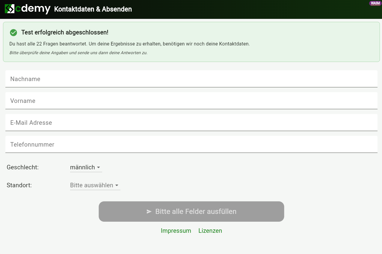 Neuer Einstiegstest: Timo Alffen's Abschluss­projekt