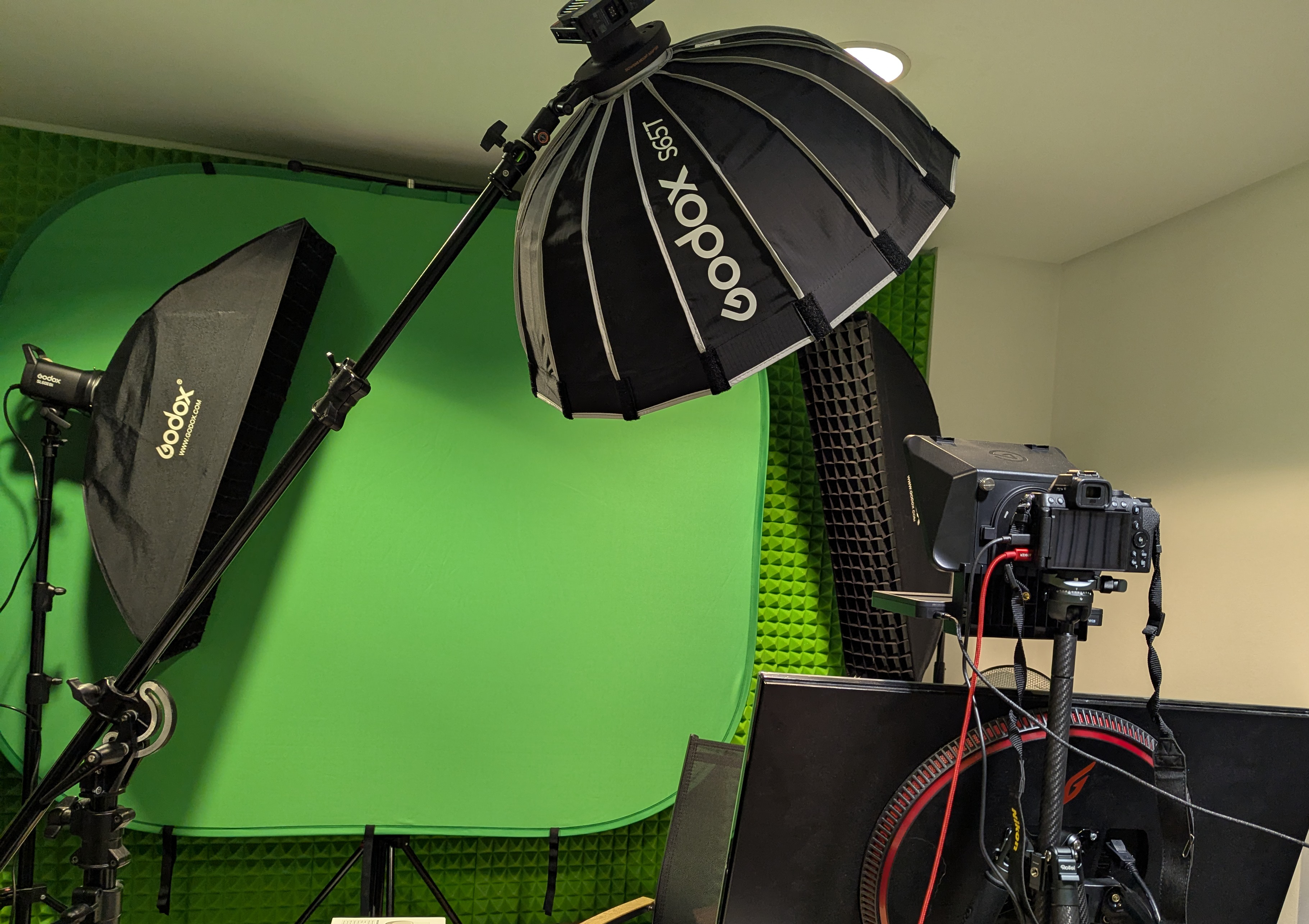 Provisorisches Studio eingerichtet